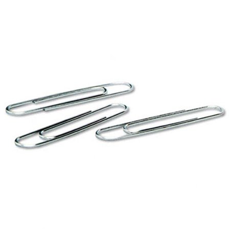 ACCO Acco 72580 Smooth Economy Paper Clips  Steel Wire  Jumbo  Silver  100/Bx  10 Bx/Pk 72580